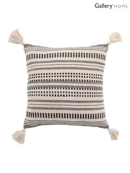 Gallery Home Black Stripe Tassel Cushion (H56344) | £20