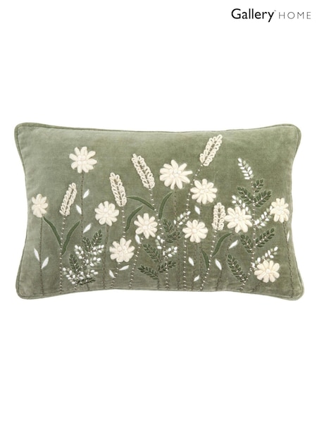 Gallery Home Multicoloured Velvet Floral Print Cushion (H56349) | £42