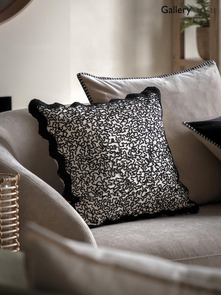 Gallery Home Black Wavy Textured Cushion (H56355) | £45