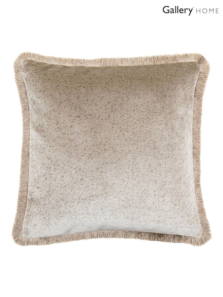 Gallery Home Natural Mottled Velvet Cushion (H56357) | £46