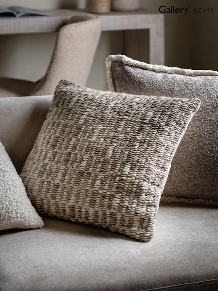 Gallery Home Natural Woven textured Cushion (H56373) | £46