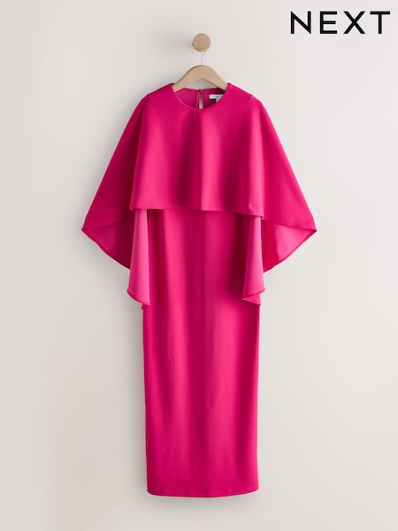 Raspberry Pink Cape Maxi Dress (H56395) | £72