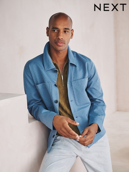 Mineral Blue N.Premium Textured Smart Technical Jacket (H56469) | £59