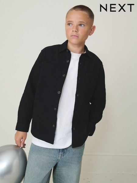 Black Brushed Overshirt (3-16yrs) (H56478) | £18 - £23