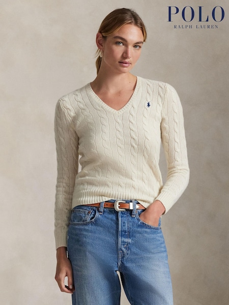 Polo Ralph Lauren Cream Kimberly Long Sleeve Pullover (H56498) | £225