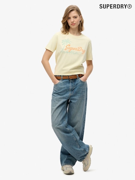Superdry Yellow Lo-Fi Outdoor Relaxed 100% Cotton T-Shirt (H56508) | £27