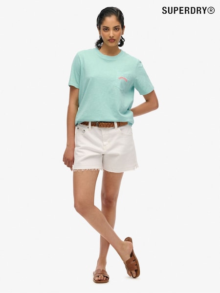 Superdry Green Essential Logo Garment Dye Pocket T-Shirt (H56527) | £20