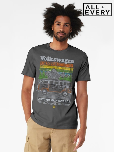 All + Every Grey Mens Volkswagen Autumn Maintenance 100% Cotton T-Shirt (H56554) | £25