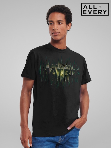 All + Every Black Mens The Matrix Resurrections Glitch In T-Shirt (H56557) | £25
