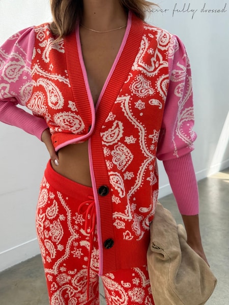 Never Fully Dressed Red Bandana Martha Cardigan (H56596) | £99