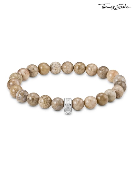 Thomas Sabo Blue Charm Club Bead Daisy Jasper Bracelet (H56613) | £45