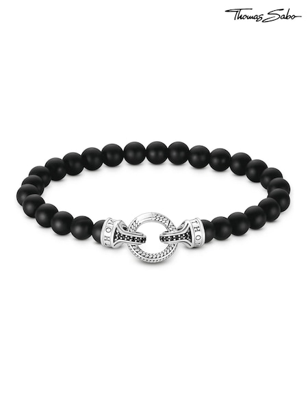 Thomas Sabo Black Bead Obsidian Bracelet (H56622) | £180