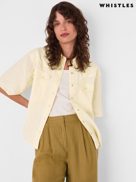 Whistles White 100% Linen Western Detail Shirt (H56800) | £99