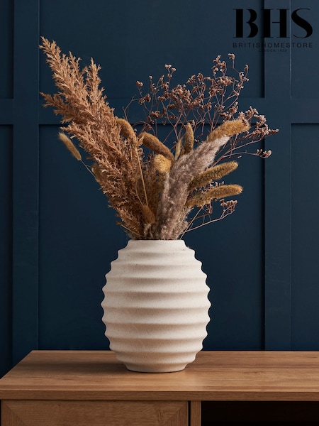 BHS Cream Small Beehive Style Ceramic Vase (H56955) | £24