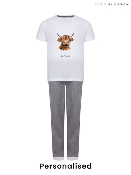 Personalised Highland Cow Pyjamas by Koko Blossom (H57115) | £32
