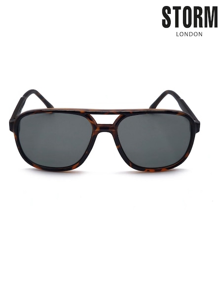 Storm Plastic Oblong Eyeshape Brown Sunglasses (H57149) | £35