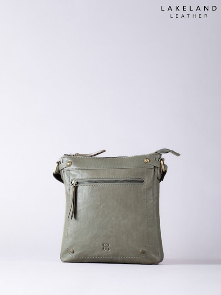 Lakeland Leather grey Large Harstone Cross-Body Bag (H57294) | £60