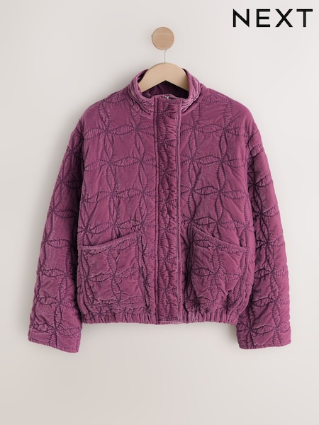 Pink Velvet Quilted Jacket (H57303) | £75