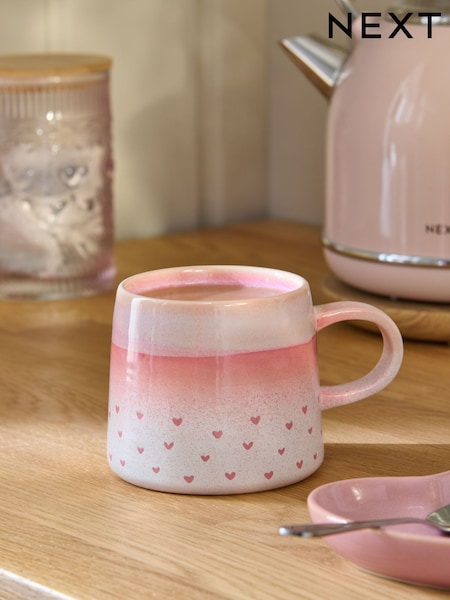 Pink Reactive Heart Mug (H57323) | £8