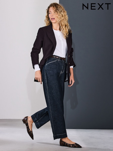 Rinse Blue Wide Leg Barrel Denim Jeans (H57338) | £36