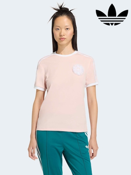 adidas Originals Pink Lace Branding T-Shirt (H57390) | £35