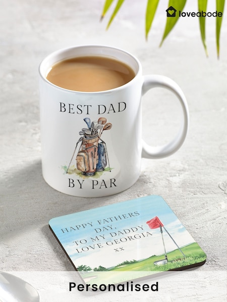 Personalised Happy Fathers Day Mug & Coaster Set by Loveabode (H57449) | £20
