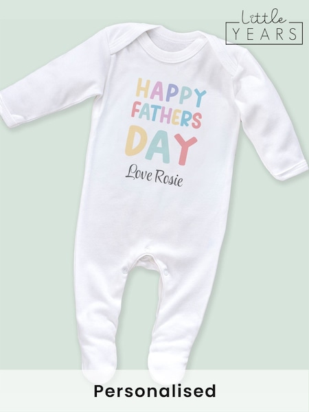 Little Years Personalised Happy Fathers Day Sleepsuit (H57450) | £20