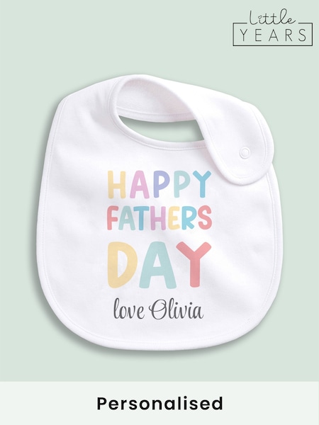 Little Years Personalised Happy Fathers Day Bib (H57455) | £16