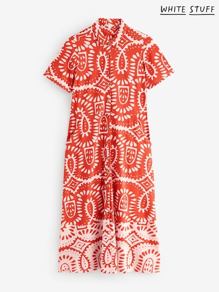 White Stuff Red Rua Jersey Shirt Dress (H57457) | £0