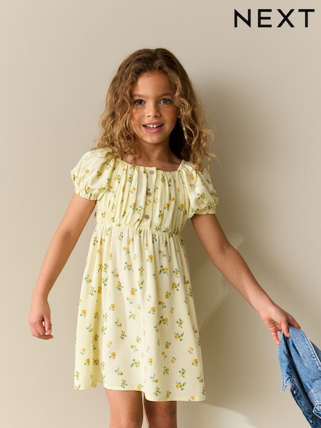 Yellow Short Sleeve Dress (3-16yrs) (H57505) | £13 - £18