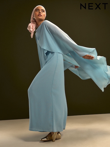 Blue Cape Maxi Dress (H57867) | £75