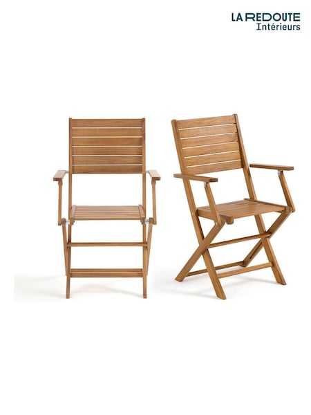 La Redoute Intérieurs Set of 2 Acacia Napli Garden Armchairs (H57972) | £110