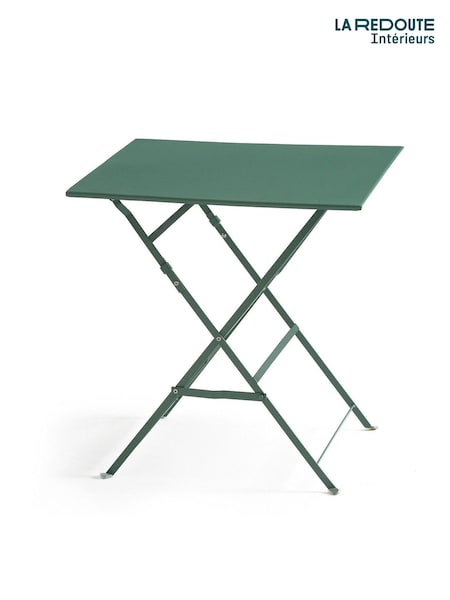 La Redoute Intérieurs Green Eucalyptus Ozevan Square Folding Metal Garden Table (H57990) | £105