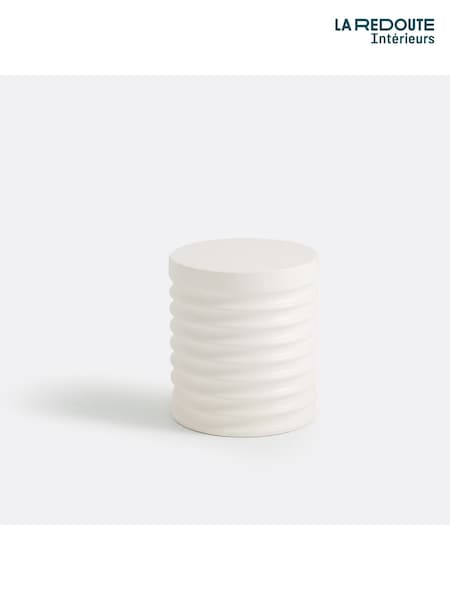 La Redoute Intérieurs White Mireno Cement Fibre Garden Side Table (H57996) | £110
