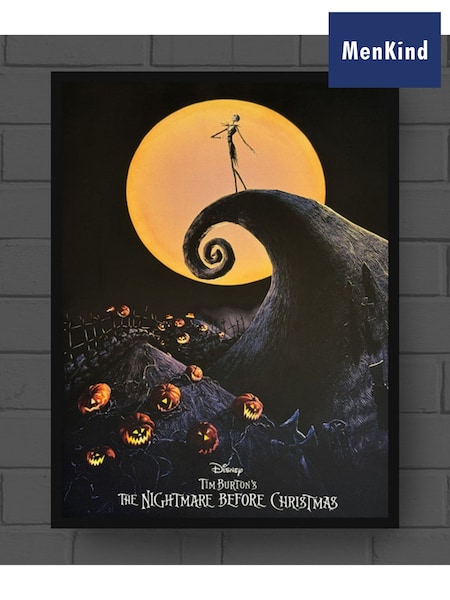 MenKind Black Nightmare Before Christmas Spiral Hill Light Up Canvas (H58243) | £25