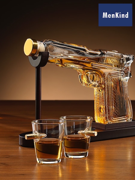 MenKind Clear Gun Decanter And Glass Gift Set (H58247) | £35