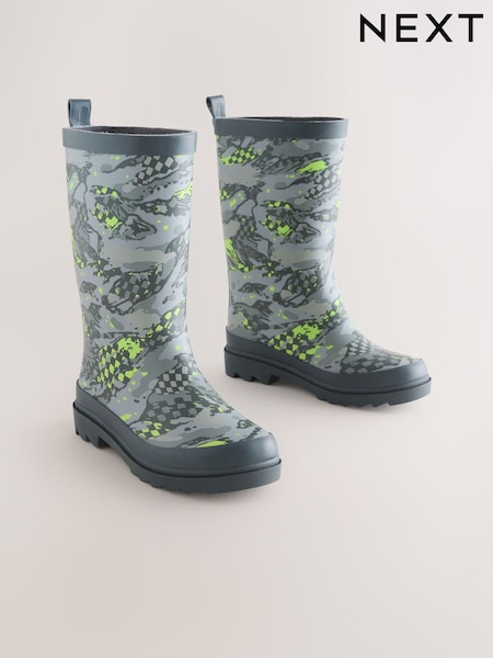 Grey Printed Rubber Wellies (H58258) | £17 - £20