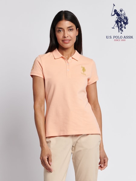 U.S. Polo Assn. Orange Womens Player 3 Polo Shirt (H58280) | £45