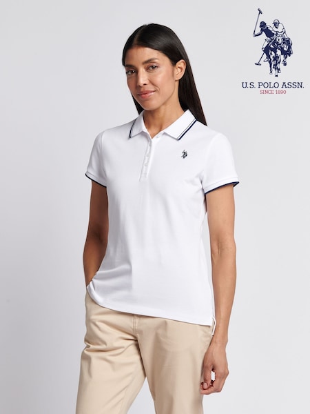 U.S. Polo Assn. White Womens Polo Shirt (H58284) | £40