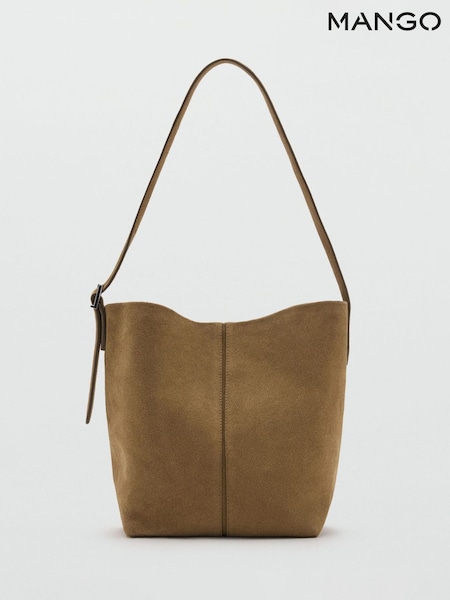 Mango Brown Leather Shoulder Bag (H58326) | £60