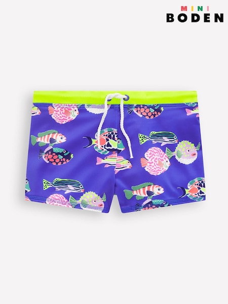 Boden Blue Fish Swim Shorts (H58342) | £15 - £17