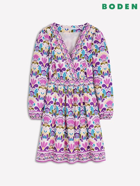 Boden Purple Mya Cotton Short Dress (H58356) | £126