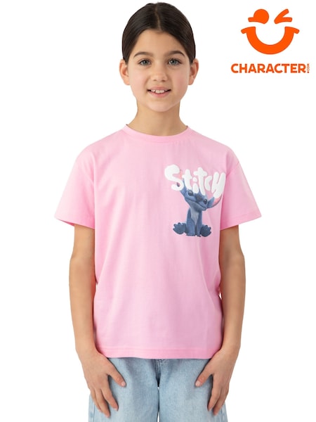 Character Pink Girls Lilo and Stitch Movie T-Shirt (H58364) | £13