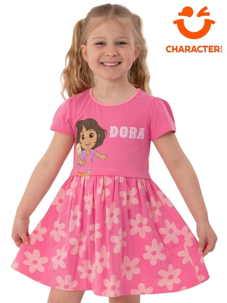 Character Pink Dora The Explorer Short Sleeve Dress (H58370) | £15