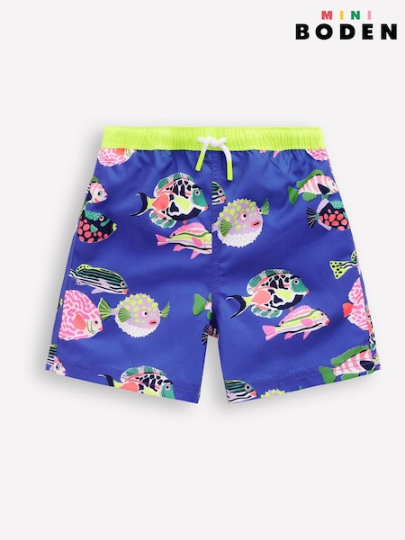 Boden Blue Fish Swim Shorts (H58402) | £19 - £21