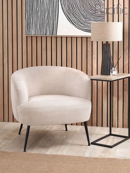 Pacific Cream Aviana Chenille and Metal Tub Chair (H58464) | £292