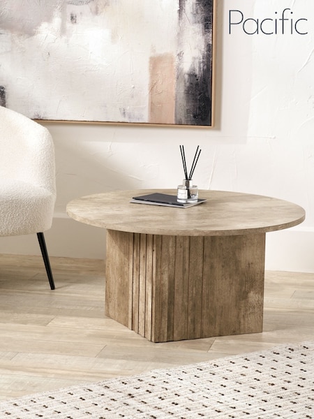 Pacific Grey Elkton Concrete Effect Wood Veneer Coffee Table (H58470) | £221