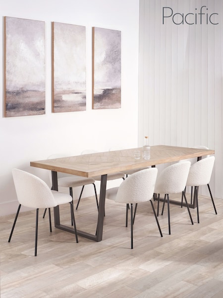 Pacific Black Marca Acacia Wood and Metal 8 Seater Dining Table (H58485) | £797