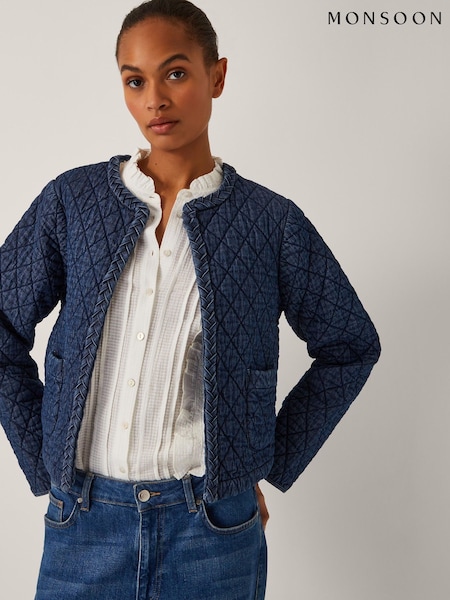 Monsoon Blue Martha Denim Plait Jacket (H58545) | £85