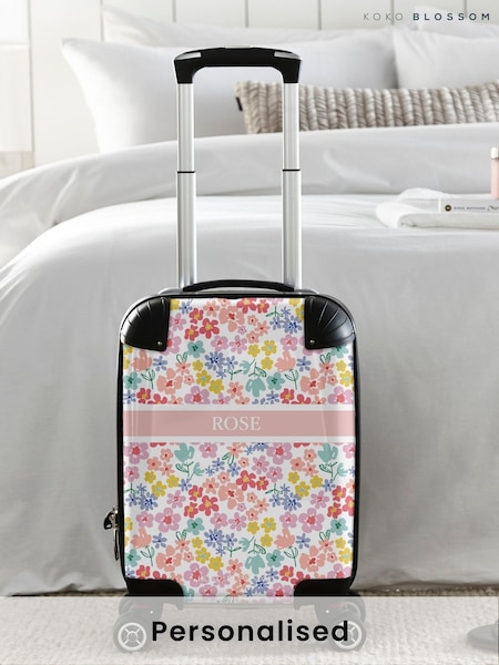 Personalised Bright Floral Print Suitcase by Koko Blossom (H58562) | £125 - £175